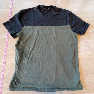 Michael Kors Black and Green color block T-Shirt